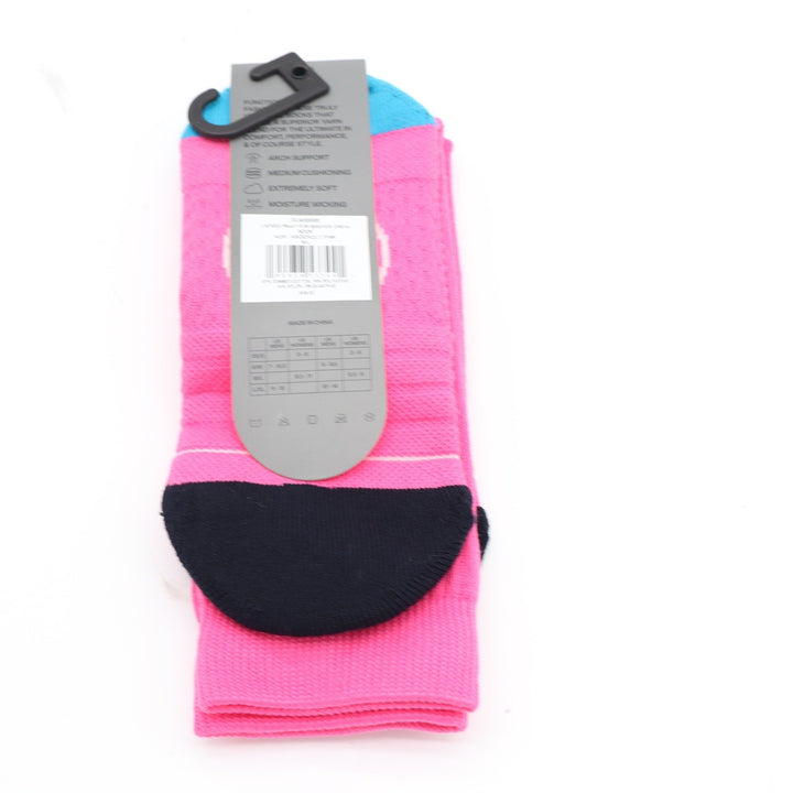 G/FORE Ladies Pink Blue Black Crew Socks Medium Large Golf Performance