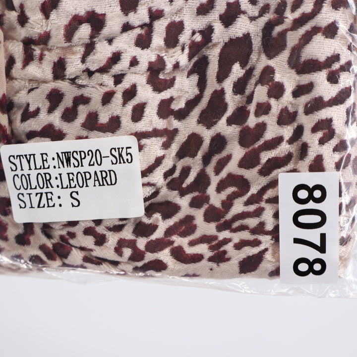 Naked Wardrobe Leopard Print Ruched Mini Skirt Brown Tan Small