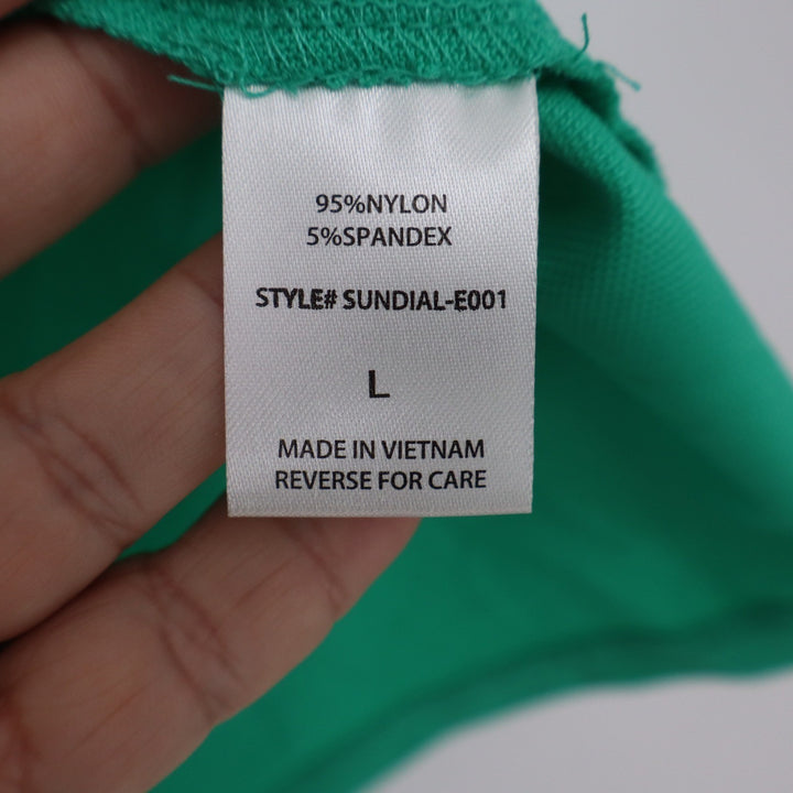 Dear Scarlett Sundial Green Sleeveless Quarter Zip Polo Top Large NWT
