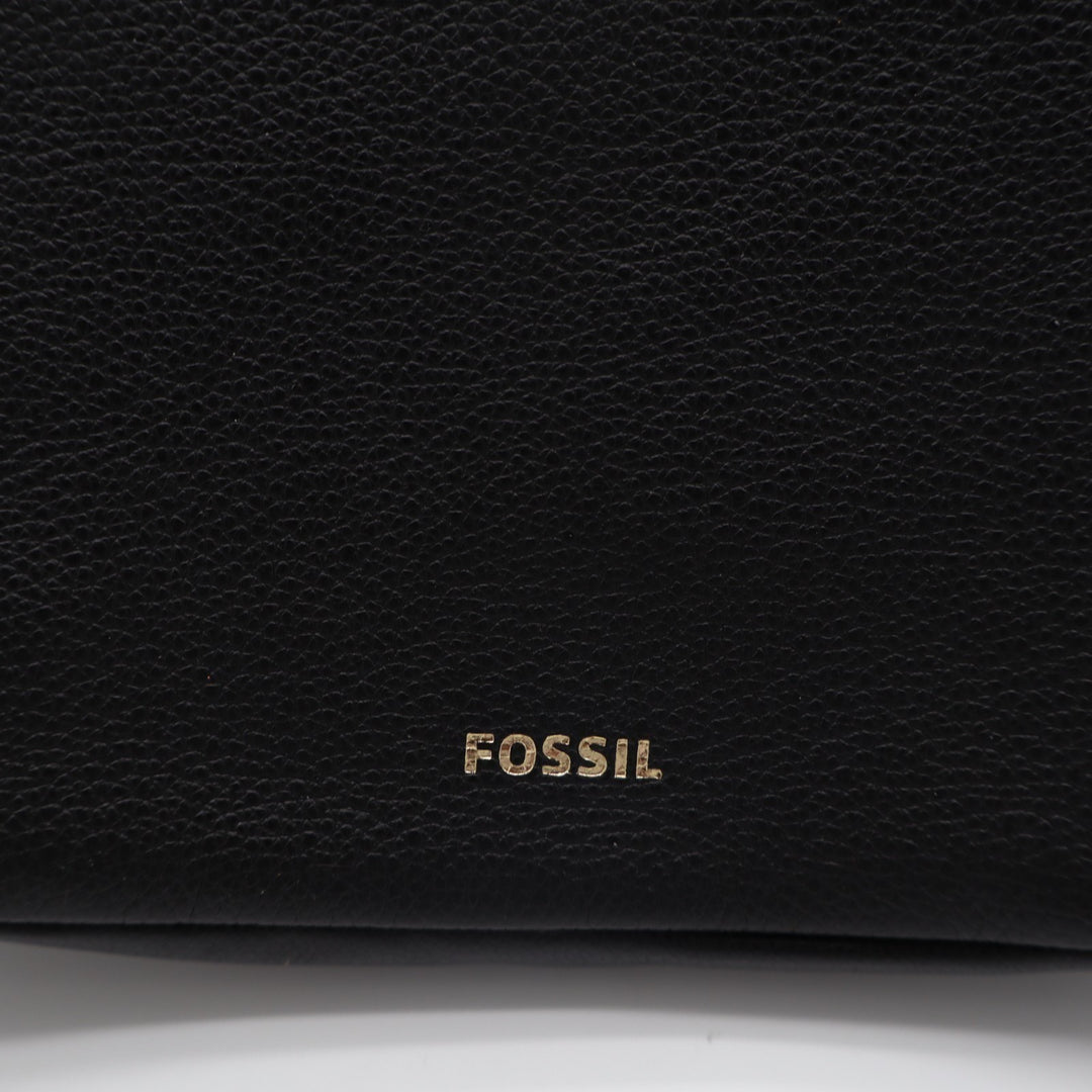Fossil Skylar Womens Handbag Black Pebbled Leather Inner Pockets Shoulder Bag