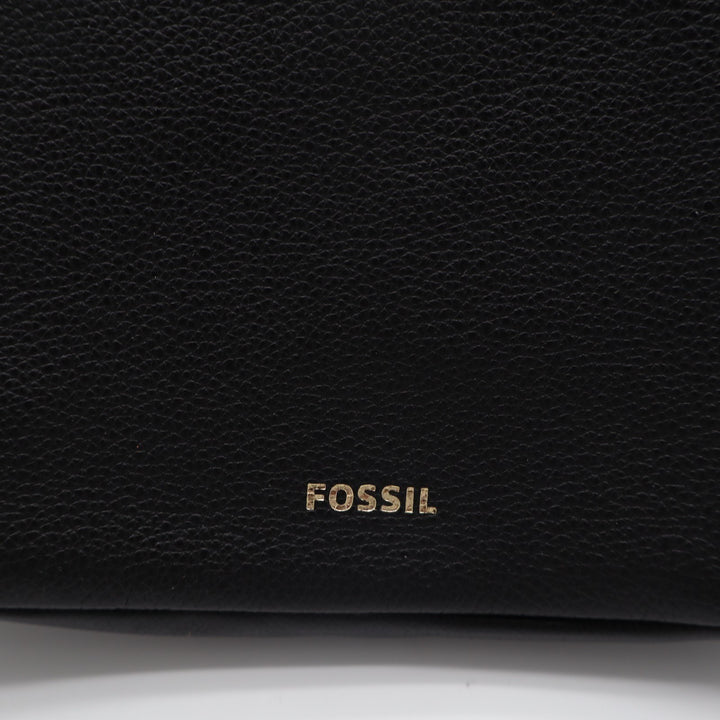 Fossil Skylar Womens Handbag Black Pebbled Leather Inner Pockets Shoulder Bag