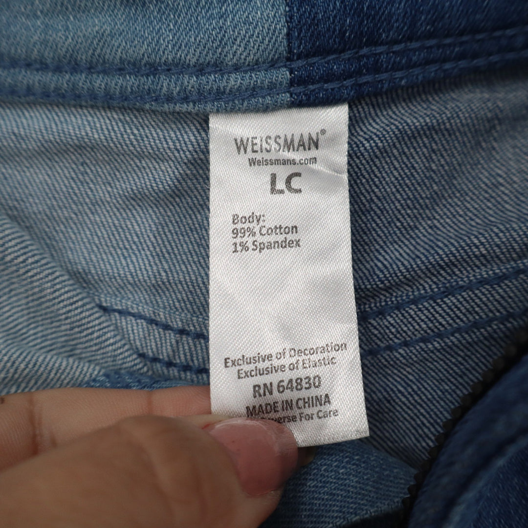 Weissman Two Tone Distressed Skinny Jeans Blue Colorblock Dance Pants Size LC