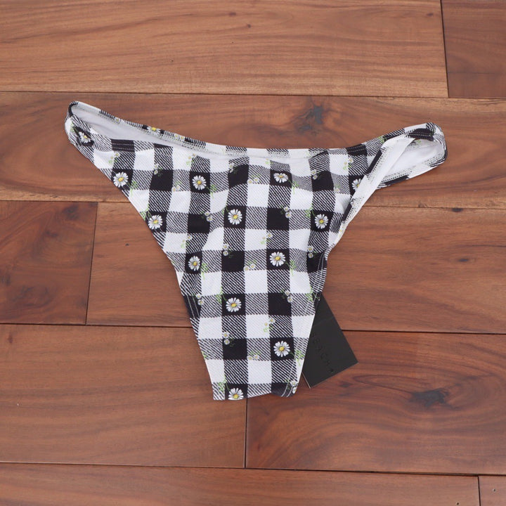 South Beach Gingham Daisy Print Bikini Bottoms Size UK 14 US 10