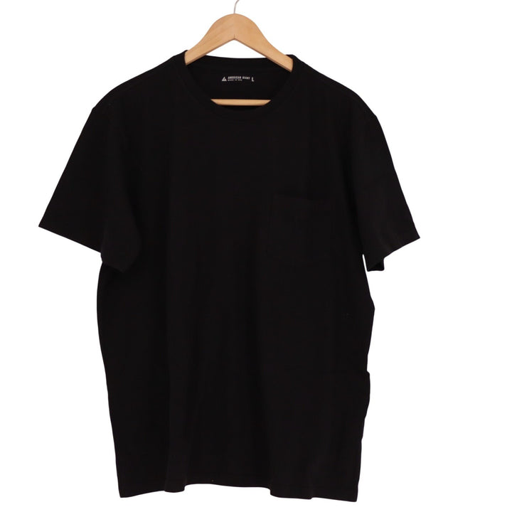 American Giant Crew Tee Shirt Mens Large Black Jersey Cotton Regular Fit Casual