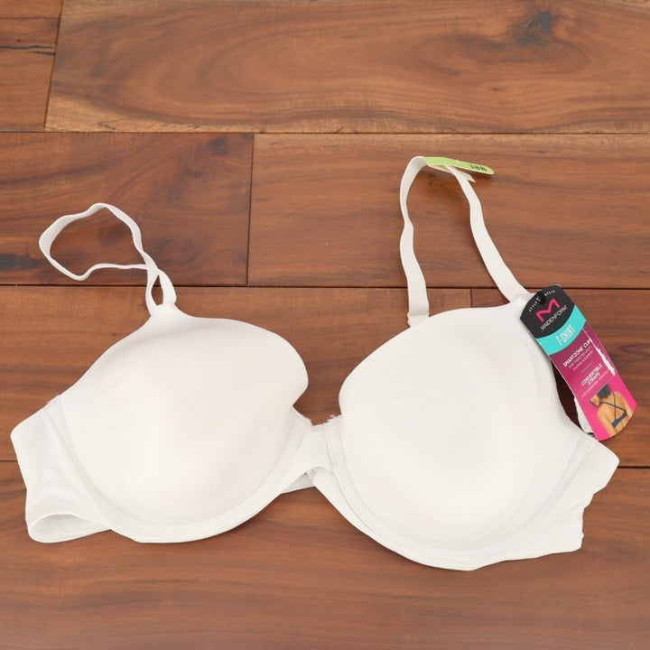 Maidenform One Fab Fit Everyday Modern Demi Bra Womens 38B White Nylon Underwire