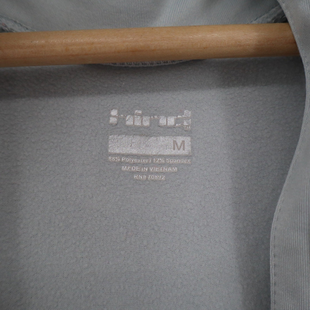 Hind Womens Quarter Zip Pullover Light Gray Athletic Long Sleeve Thumbhole M