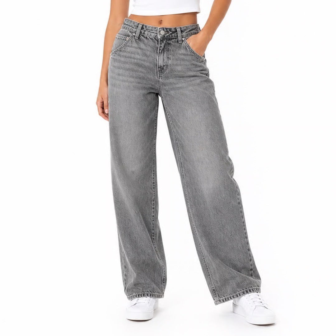 Wild Fable Jeans Womens 4 Carpenter Wide Leg Gray High Rise Utility Denim