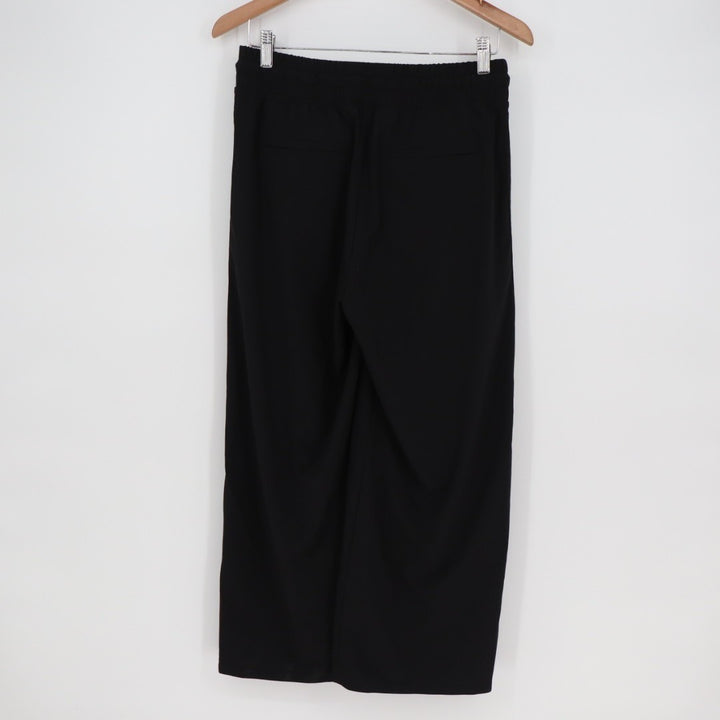 Athleta Crop Pants Womens 4 Black Stretch Drawstring Waist High Rise Wide Leg