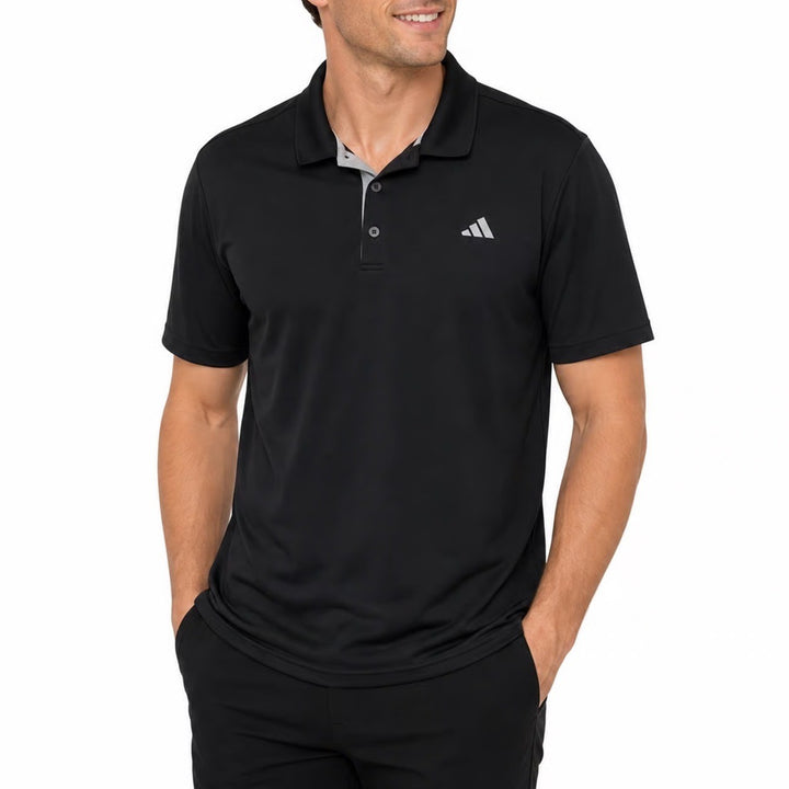 Adidas Mens Black Performance Polo Shirt 2XL Short Sleeve Golf Athletic Top