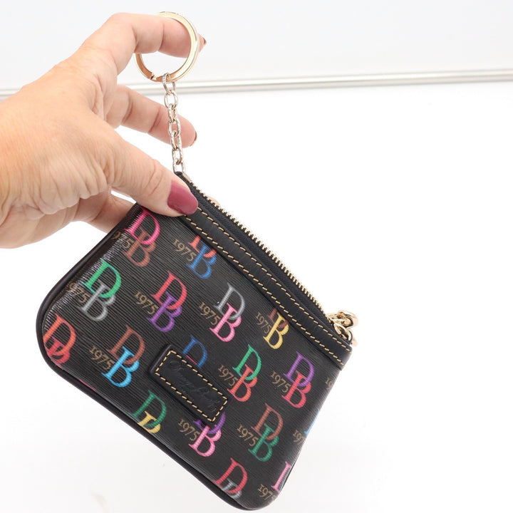 Dooney & Bourke Black Rainbow Monogram Wristlet Pouch