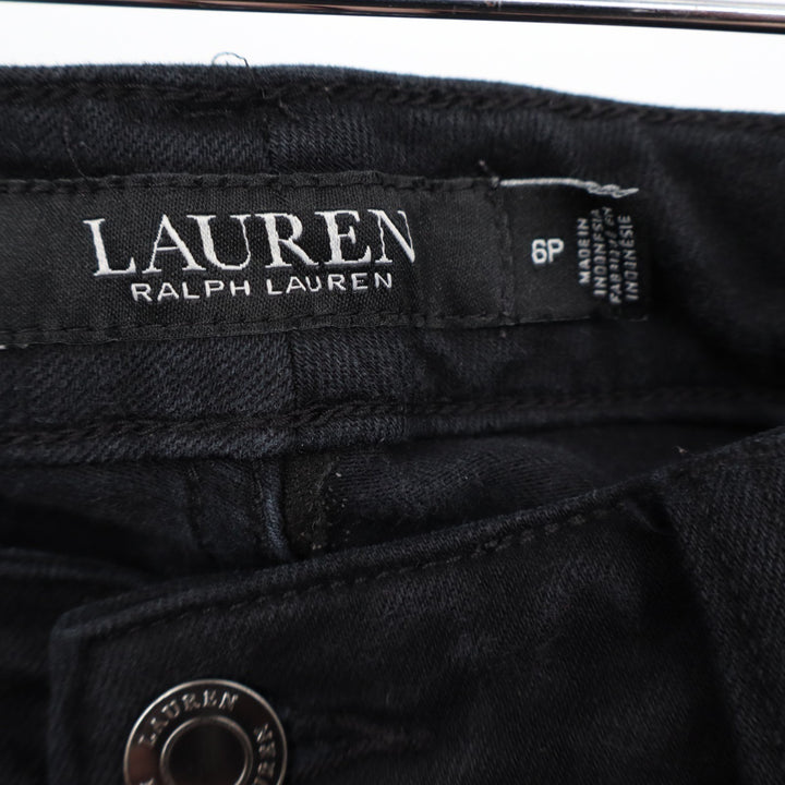 Lauren Ralph Lauren Jeans Womens 6P Black Cotton Stretch Mid-Rise Straight Leg