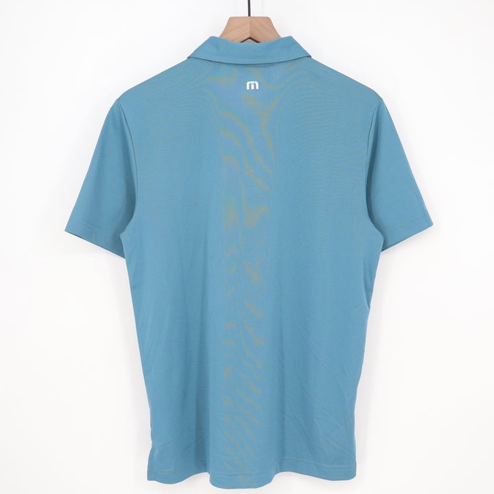 TravisMathew Mens Good Good Patriot Polo Shirt Blue Flag Graphic L NEW