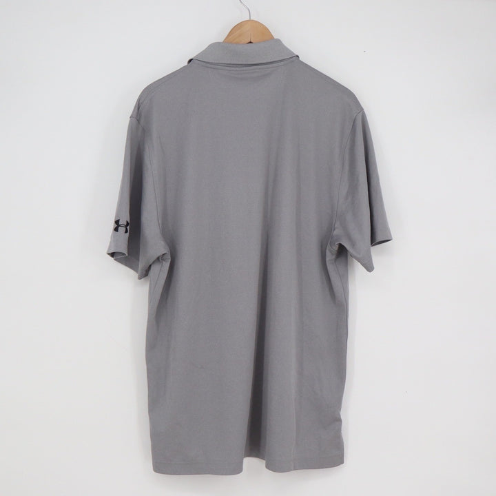 Under Armour Mens Gray Big Rack Spirits HeatGear Polo Shirt Large