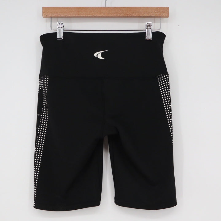 TKO Mens Black White Dotted Graphic High Waisted Biker Shorts Size L