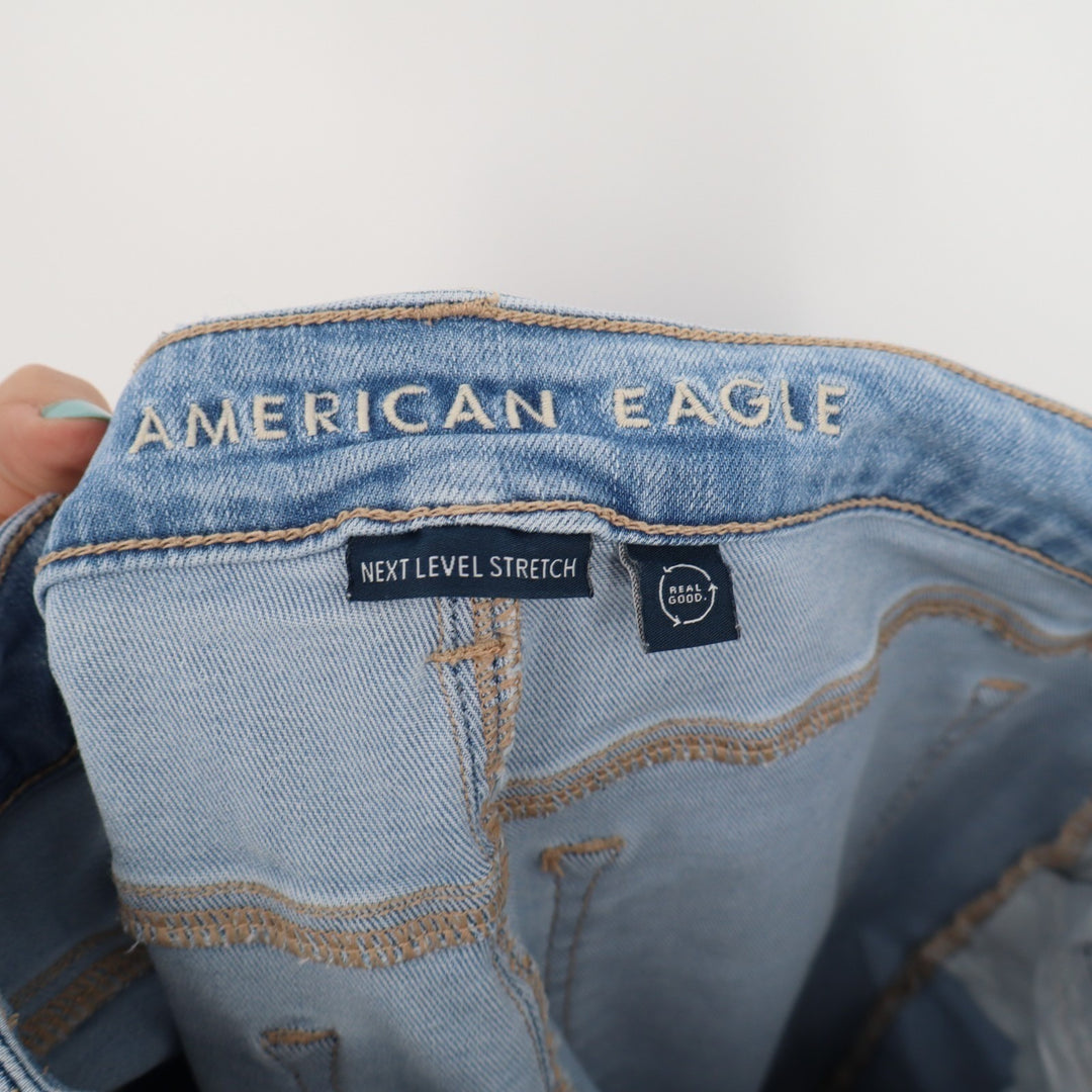 American Eagle Outfitters Jeans Womens 8 Blue Denim Next Level Stretch Raw Hem