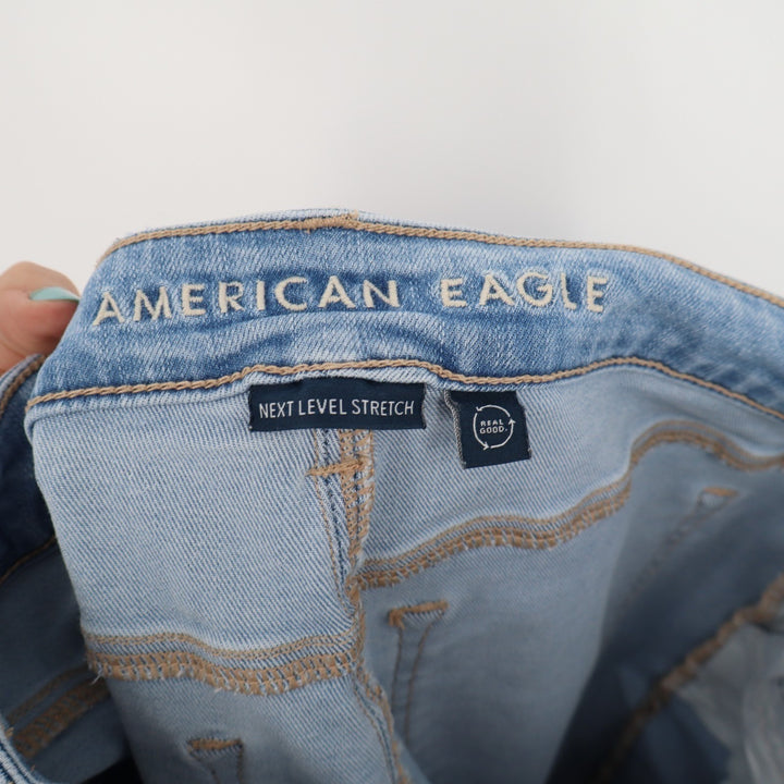 American Eagle Outfitters Jeans Womens 8 Blue Denim Next Level Stretch Raw Hem