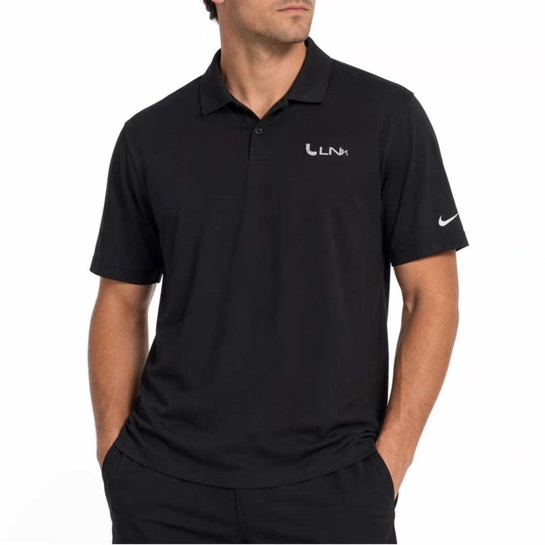 Nike Dri-FIT Legacy Polo Shirt Men's 2XL Black Golf Tennis Performance Pullover