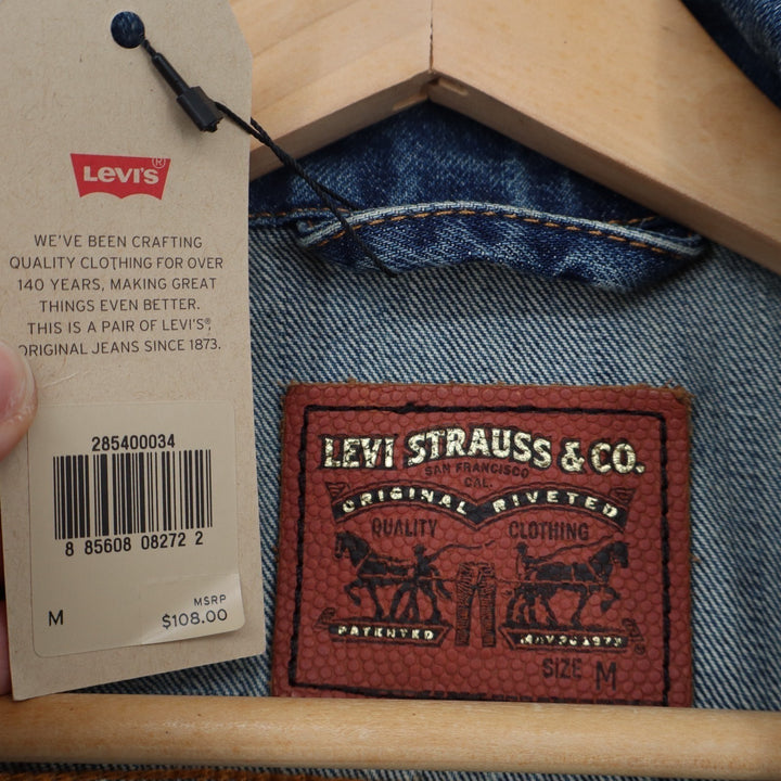 Philadelphia Eagles Trucker Jacket Womens Medium Blue Denim Levi's Spread Collar