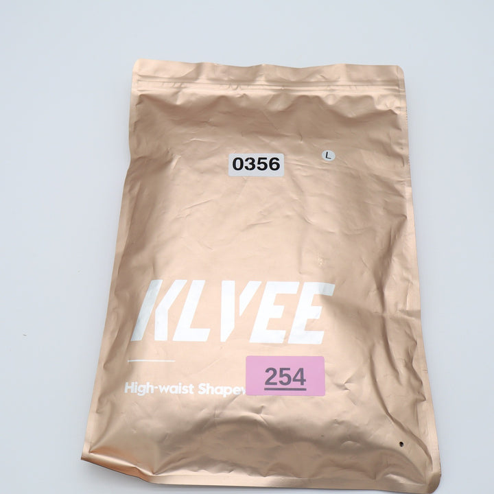 KLVEE High Waist Shapewear Shorts Nude Beige Compression Tummy Control Large