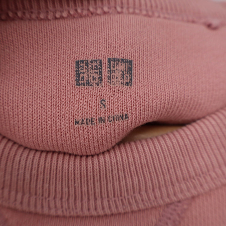 Uniqlo Pink Crew Neck Raglan Sleeve Cotton Sweatshirt Small