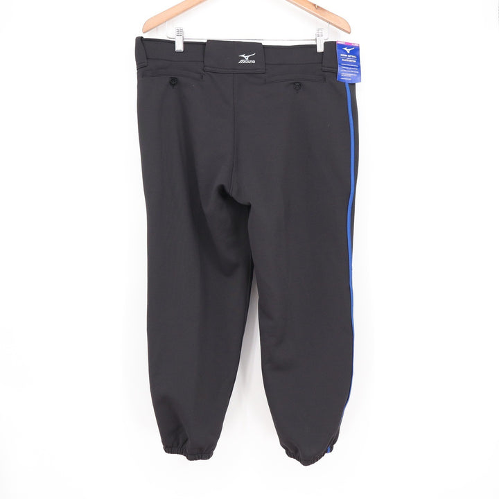 Mizuno Women XL Black Royal Blue Stripe Elastic Bottom Softball Pants