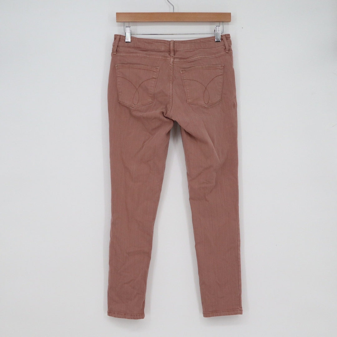 Calvin Klein Jeans Womens Mauve Pink Skinny Ankle Pants Mid Rise Stretch 30x26