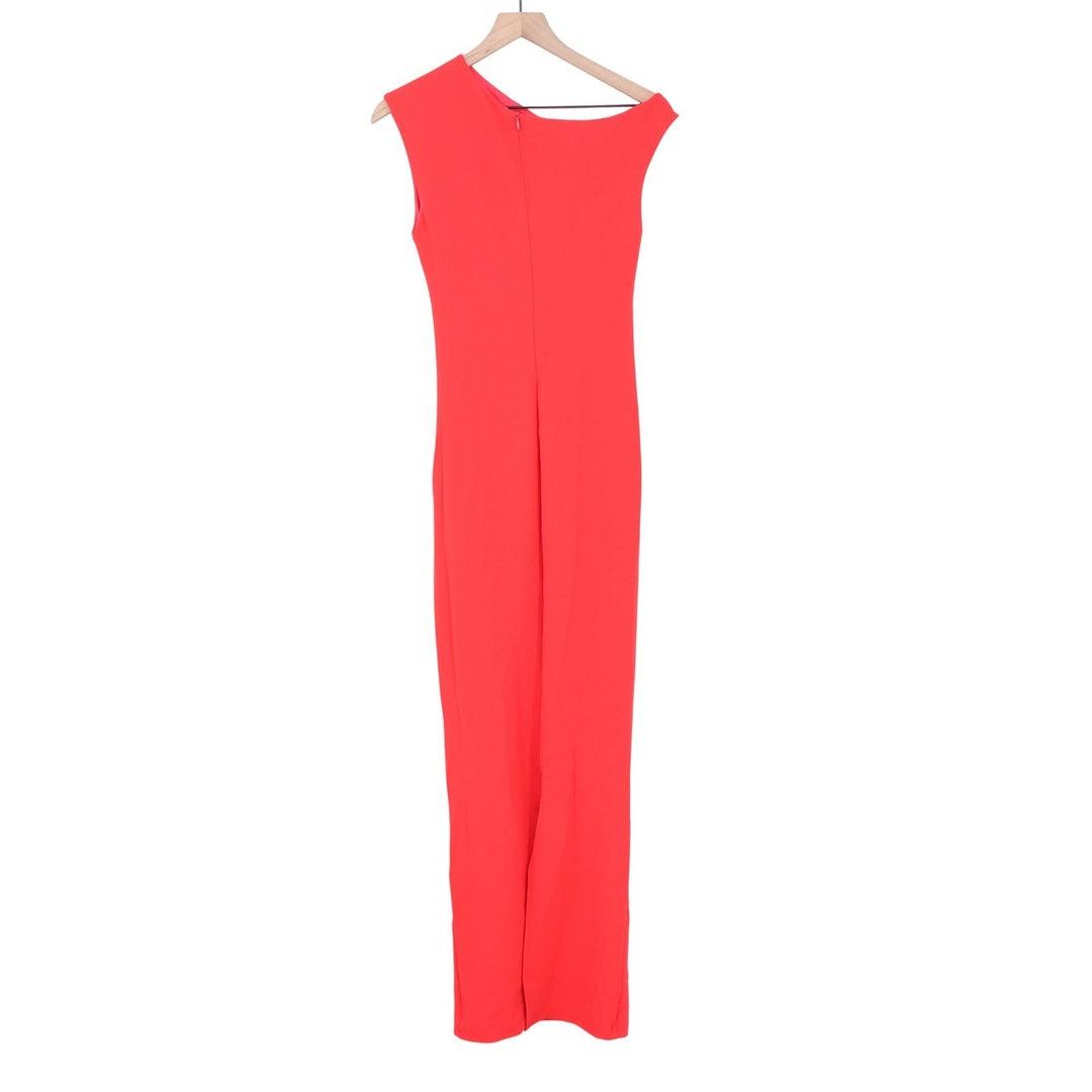 YH & CO Genie Maxi Dress Red Off The Shoulder Ruched Evening Gown Size 8