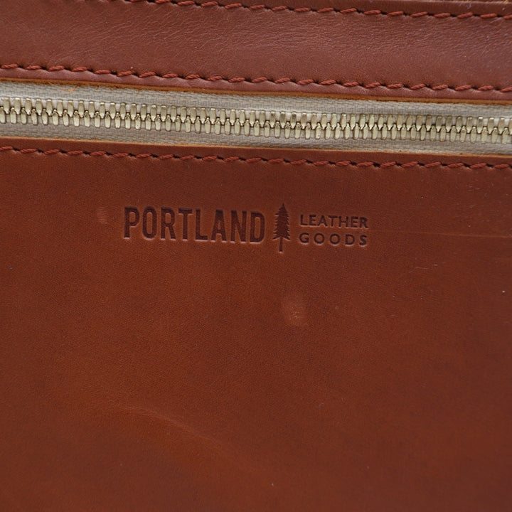Portland Leather Goods Womens Backpack Brown Leather Adjustable Shoulder Strap