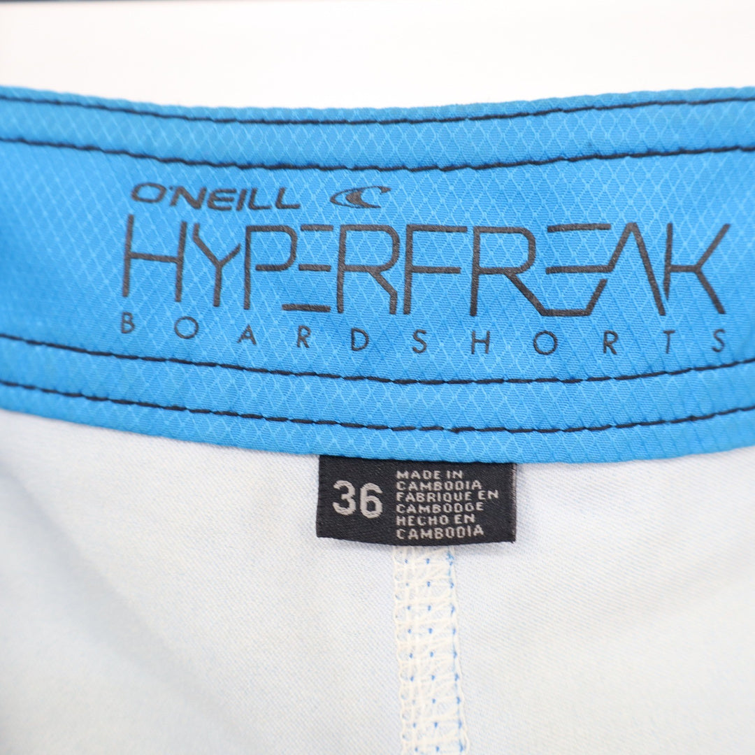 ONeill Hyperfreak Mens Blue Black Striped Board Shorts Size 36