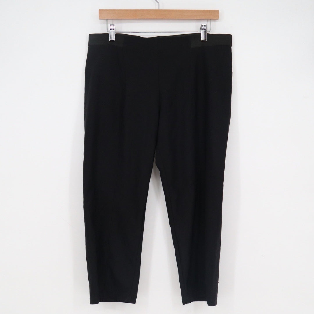 Simply Vera Vera Wang Black Pull On Cropped Trousers Womens Large Stretch Pants