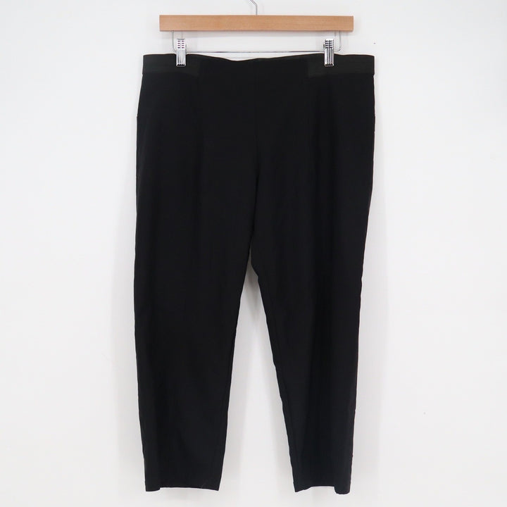 Simply Vera Vera Wang Black Pull On Cropped Trousers Womens Large Stretch Pants