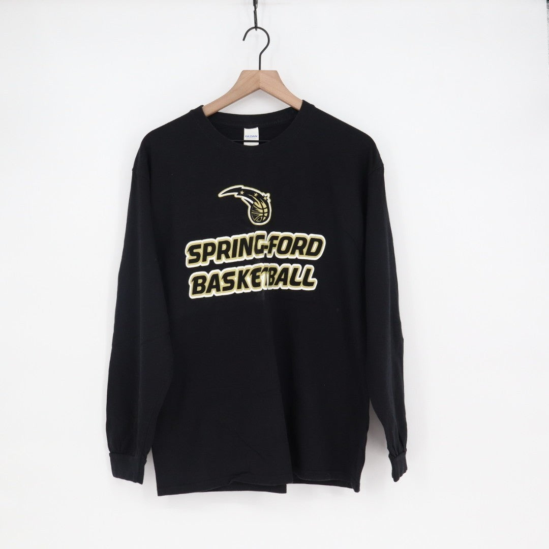 Spring-Ford Basketball Sweatshirt Womens Large Black Gildan Cotton Crew Neck