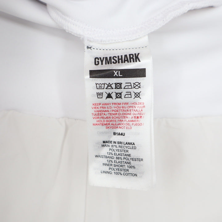 Gymshark Womens White Running Shorts XL Wide Waistband Athletic Activewear
