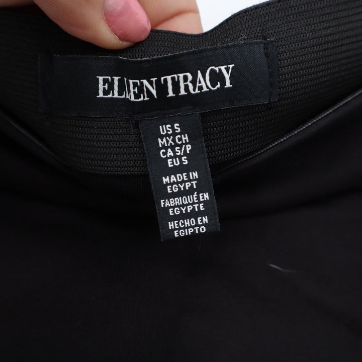 Ellen Tracy Skirt Womens S Pencil Black Stretch Pull-on Professional Excellent