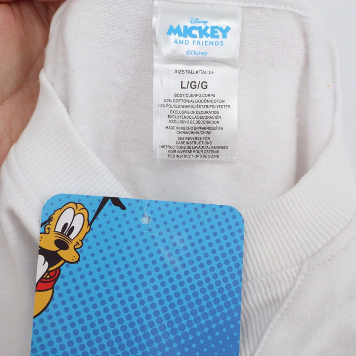 Disney Mickey and Friends White Shadow Graphic Sweatshirt Large