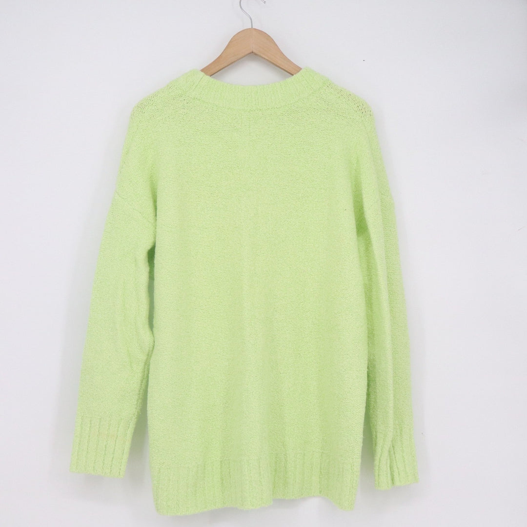 Old Navy Womens Lime Green Textured Knit Crew Neck Pullover Sweater Large L