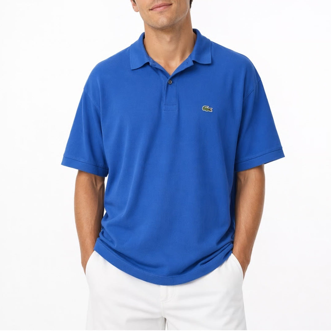 Lacoste Polo Shirt Mens 3XL Blue Classic Fit Side Slit  Golf Tennis Performance