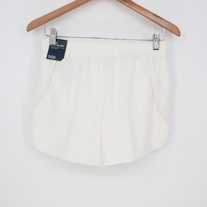 DSG Girls Stride Run Shorts Pure White XL 16 Moisture Wicking