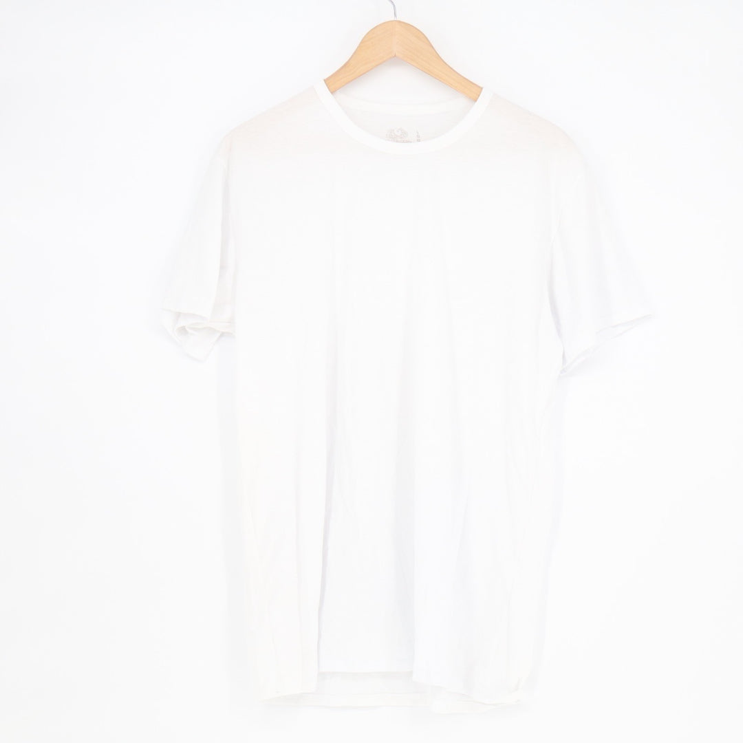 Fruit Of The Loom T-Shirt Men's Large White Crew Neck Short Sleeve Pullover