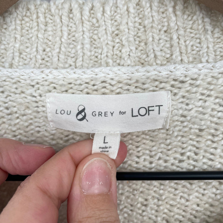 Lou & Grey for Loft Striped Colorblock Knit Sweater Size L