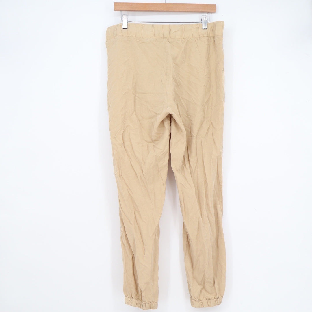 Sanctuary Tan Tencel Joggers Elastic Waist Zip Pocket Khaki Pants Large