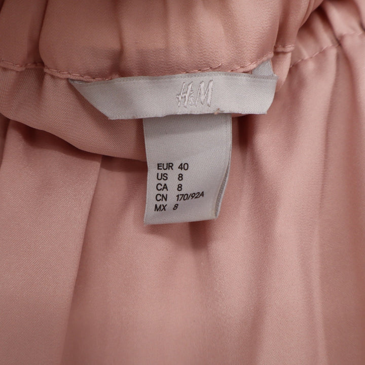 HM Pink Off The Shoulder Tie Sleeve Blouse Size 8 Dusty Rose 8