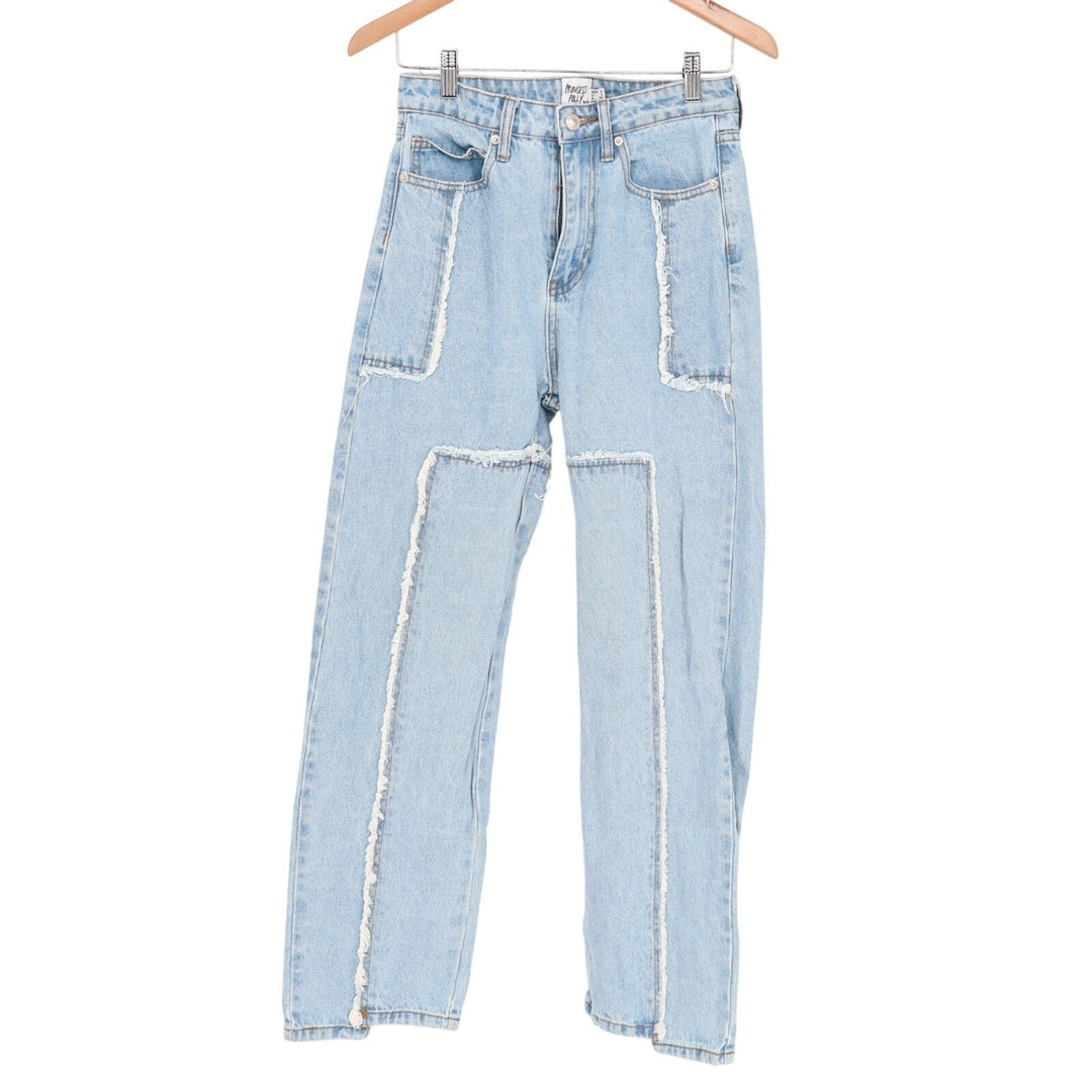 Princess Polly Carpenter Jeans Womens 2 Blue Denim Cotton Pockets Straight Leg