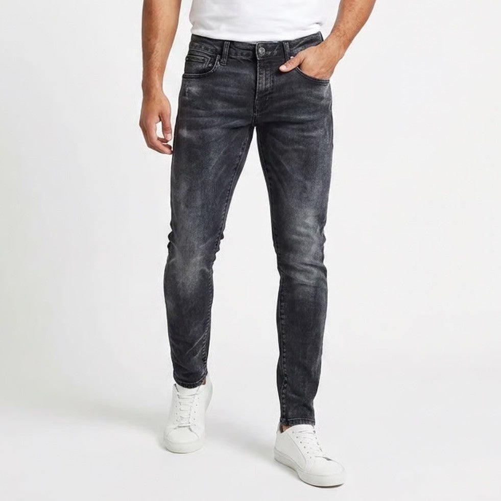 Scotch & Soda Amsterdams Blauw Mens Slim Fit Jeans Dark Wash 29x32 Distressed