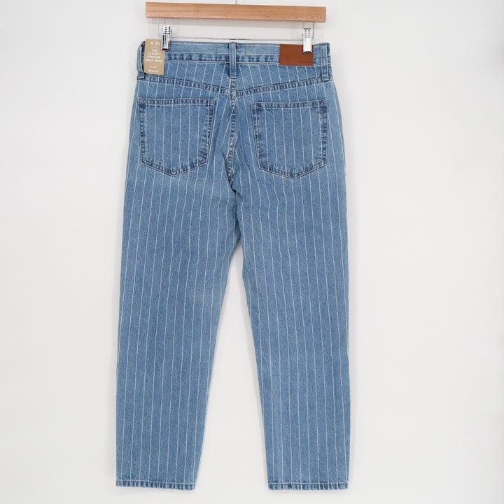 Madewell The Perfect Vintage Crop Jeans Womens 26W Blue White Pinstripe Denim