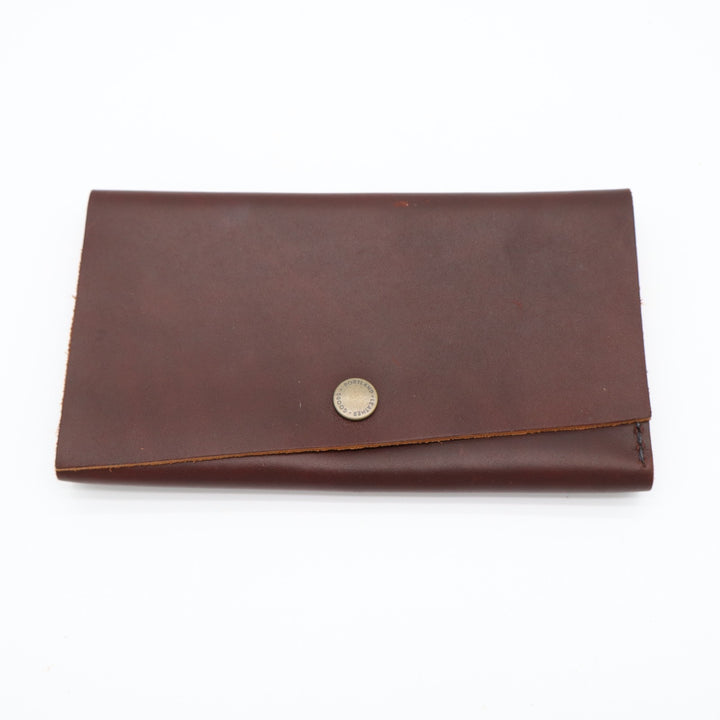 Portland Leather Goods Rancher Womens Tri-Fold Wallet Brown Leather 3 Card Slots