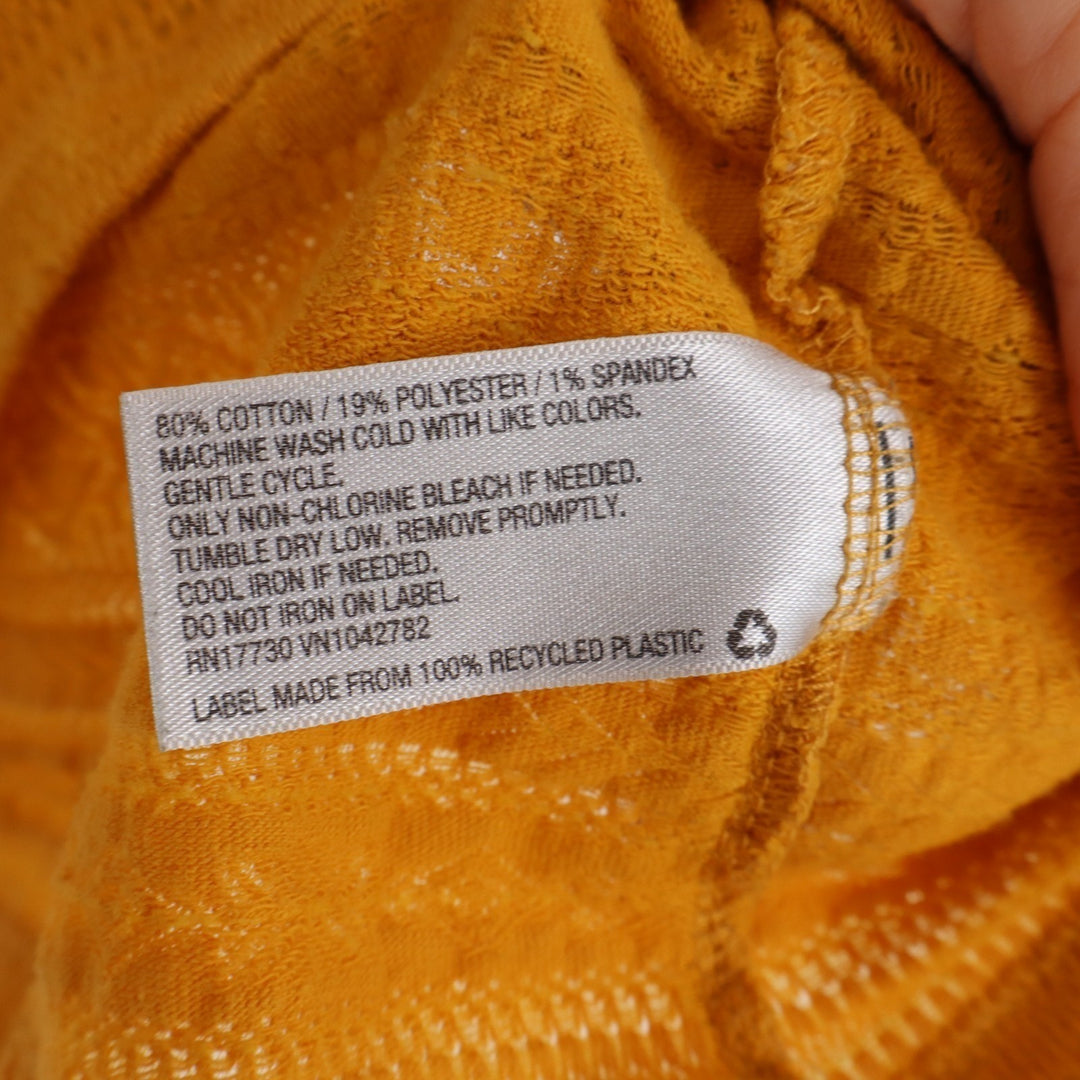 Mossimo Tank Top Womens L Yellow Cotton Stretch Textured Sleeveless Scoop Neck