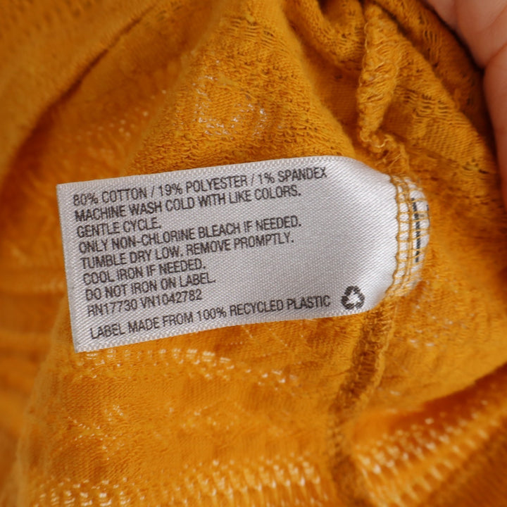 Mossimo Tank Top Womens L Yellow Cotton Stretch Textured Sleeveless Scoop Neck