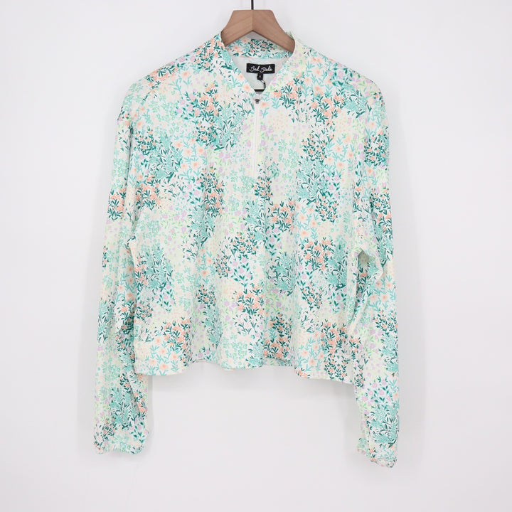 Bad Birdie UV Long Sleeve Floral Quarter Zip Golf Top Spring Has Sprung XL NEW