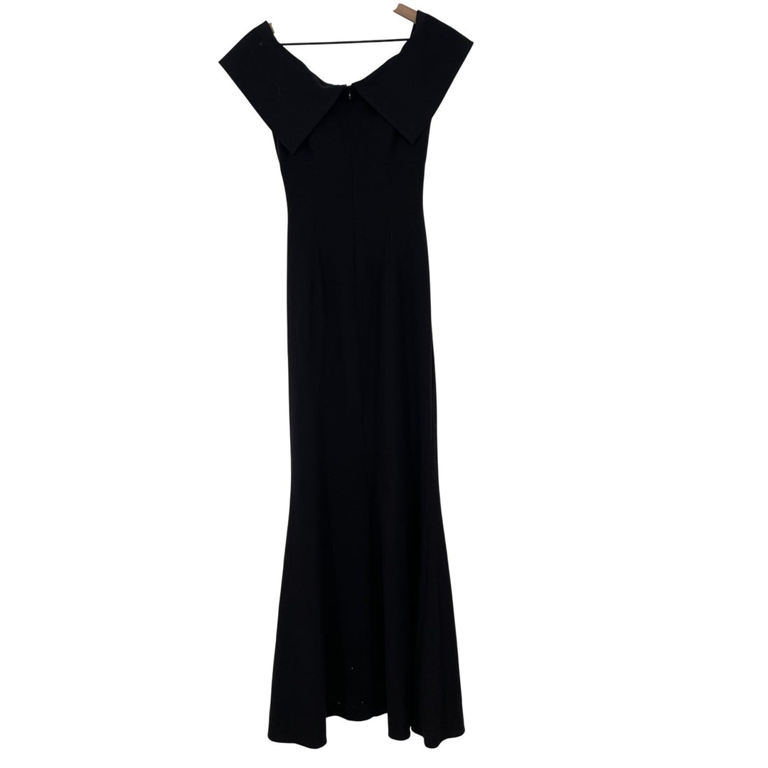 Eliza J Black Off Shoulder Ruched Mermaid Formal Gown Size 0